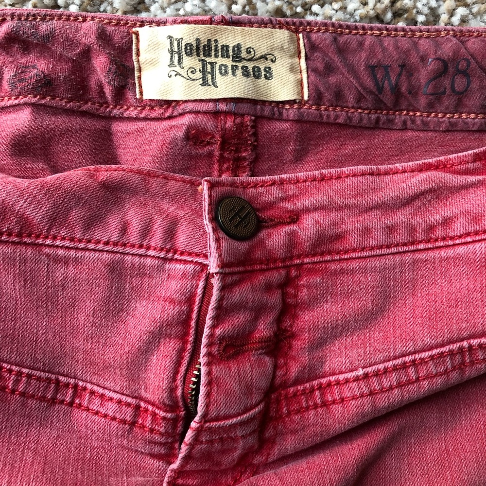 Holding Horses red denim skirt - anthropologie